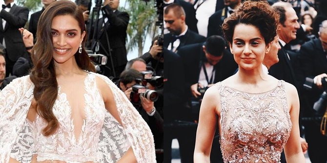 Deepika Padukone dan Kangana Kenakan Gaun Transparan di Cannes, Siapa Lebih Cantik?