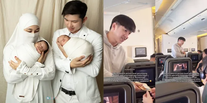 Dennis Lim Bagikan Coklat dan Catatan Kecil ke Penumpang Pesawat, Khawatir Bayi Kembarnya Menangis hingga Mengganggu