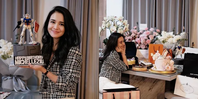 Foto-foto Perayaan Ulang Tahun Michelle Ziudith yang ke-29, Ada Kue Gundam!