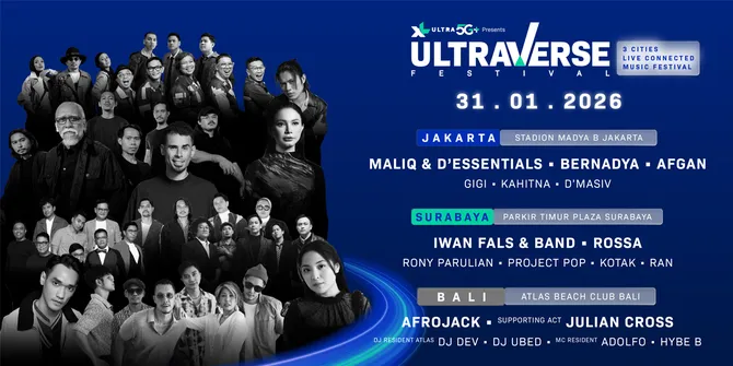 GIGI, Rossa, hingga DJ Internasional Afrojack Siap Tampil di Ultraverse 2026, Live dari 3 Kota dengan Layanan XL Ultra 5G+