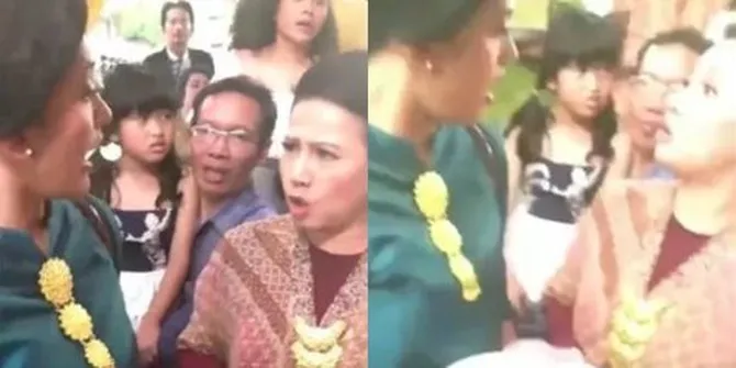 Heboh Emak-Emak Rebutan Makanan di Acara Kondangan, Ternyata Cuma Settingan