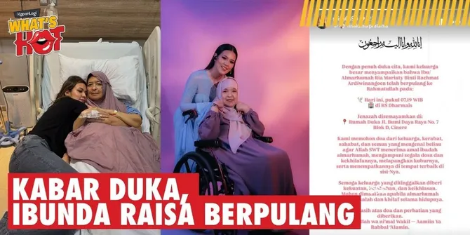Ibunda Raisa Berpulang Setelah Berjuang Melawan Kanker. Keluarga Memohon Doa