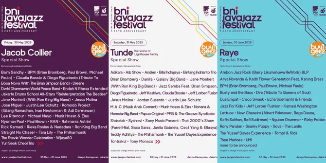 Jakarta International BNI Java Jazz Festival Umumkan Deretan Musisi Terbaru