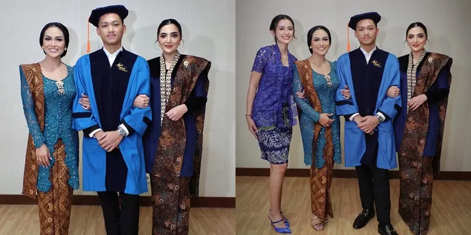 Janjian Pakai Warna Biru, Gaya Elegan Kris Dayanti, Ashanty, dan Sarah Menzel Pakai Kebaya di Wisuda Azriel Hermansyah