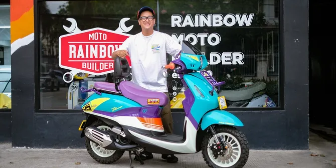 Kalcer Maksimal! Grand Filano Hybrid Ini Disulap Jadi Skutik Urban Rally 80-an yang Super Nyentrik