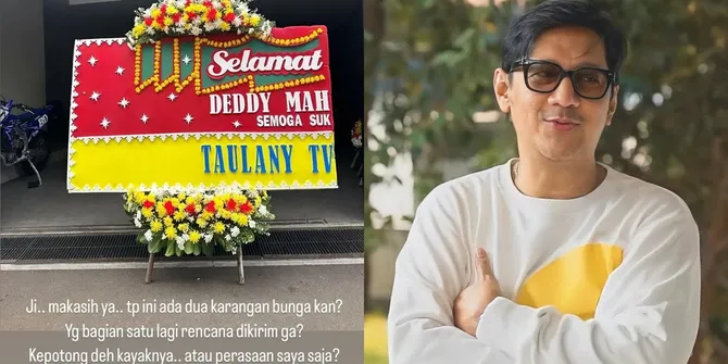 Lagi, Andre Taulany Kirim Karangan Bunga Kocak saat Desta Ulang Tahun Bikin Ngakak