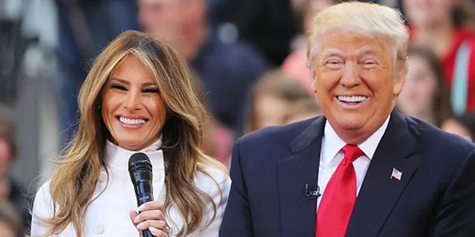 Makan Siang, Melania Istri Donald Trump Dikelilingi Bodyguard