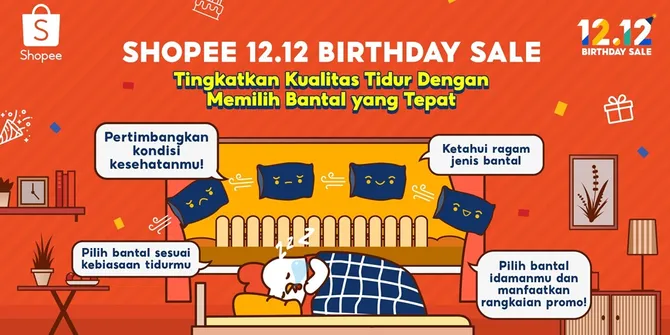 Mau Tidur Berkualitas Sepanjang Malam? Shopee 12.12 Birthday Sale Hadirkan Pilihan Bantal yang Tepat Buatmu