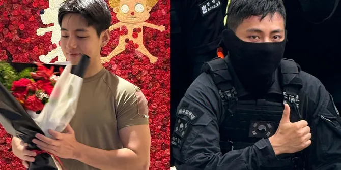 Meski Cedera, V BTS Sabet Penghargaan Polisi Militer Teladan Saat Wamil
