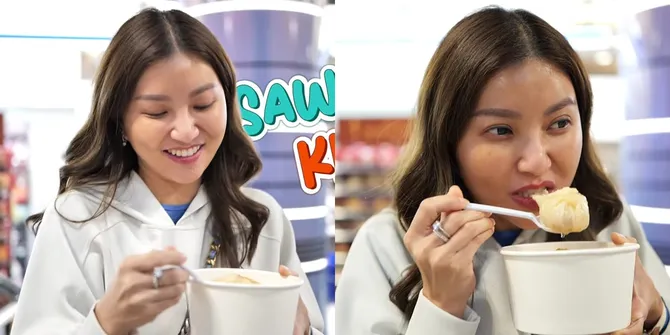 Momen Sarwendah Coba Makanan Enak dan Unik di Bandara Thailand, Sampai Nambah Terus