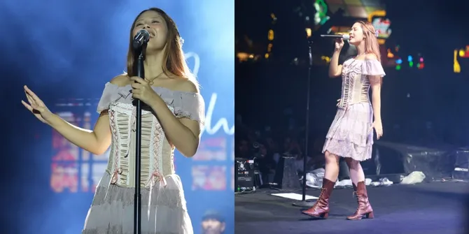 Nadin Amizah Tampil Ceria di KapanLagi Buka Bareng BRI Festival 2025, Puluhan Ribu Penonton KLBB Terhanyut dalam Lagunya