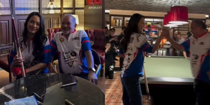 Pesona Cantik Erika Carlina yang Sukses Bikin Efren Reyes Grogi saat Main Biliar Bareng, Tembakannya sampai Meleset