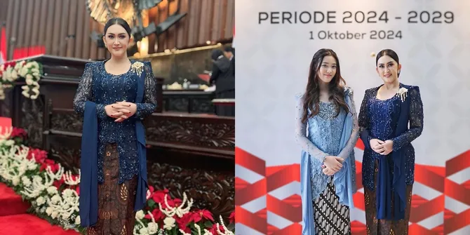 Potret Mikhaela Dampingi Nafa Urbach Saat Pelantikan DPR, Tampil Berkebaya - Makin Cantik