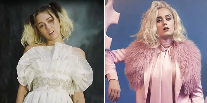 Sahabat Tak Terpisahkan, Miley Cyrus Cium Manja Katy Perry