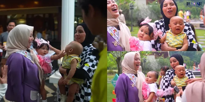 Sedang Doyan Mencomot Barang di Sekitarnya, 8 Potret Baby L Tarik Rambut Palsu Baby Meshwa Anak Denny Cagur Sampai Copot - Lesti Auto Panik