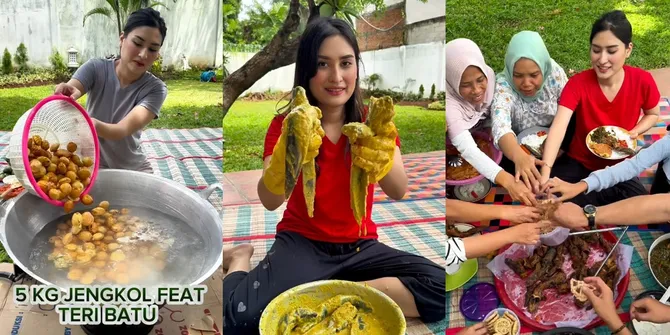 Sederet Potret Angbeen Rishi Masak Besar untuk Karyawan, dari 5 kg Jengkol - Puluhan Ikan Lele