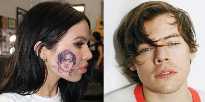 Sempat Viral, Tato Harry Styles di Wajah Penyanyi Ini Ternyata Palsu!