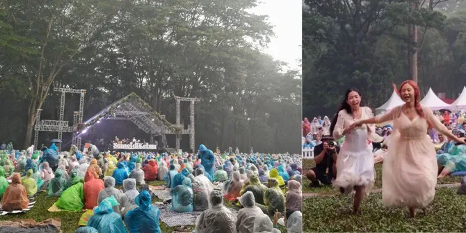 Sunset di Kebun Purwodadi Day 2, Nadin Amizah Berdansa Bareng Penonton di Bawah Derasnya Hujan