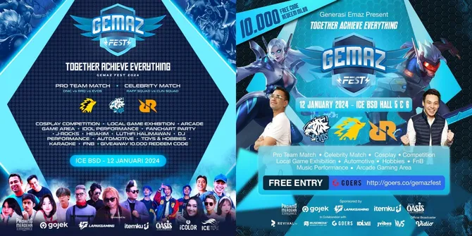 Surga Untuk Para Gamers, GEMAZ FESTIVAL 2024 Hadirkan Pertandingan Antar Seleb hingga Event Cosplay