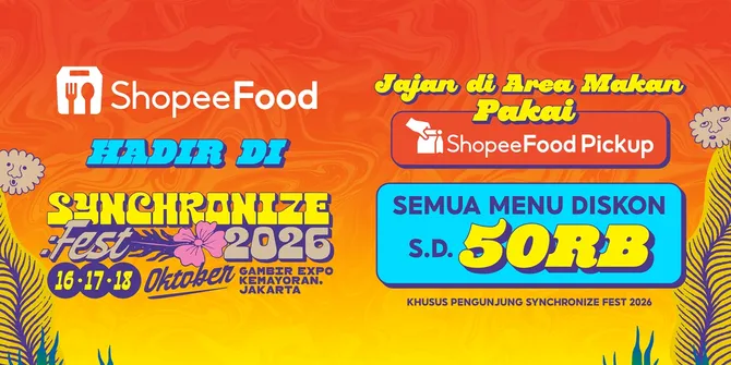 Synchronize Fest 2026 Gandeng ShopeeFood, Pesan Makanan Kini Bisa Lewat Fitur ShopeeFood Pickup