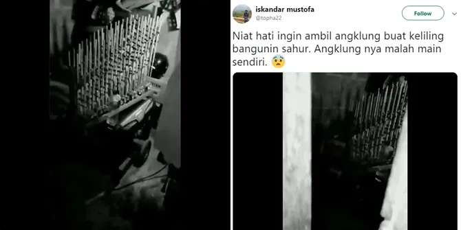 Video Bikin Merinding, Angklung untuk Keliling Sahur Justru Bunyi Sendiri