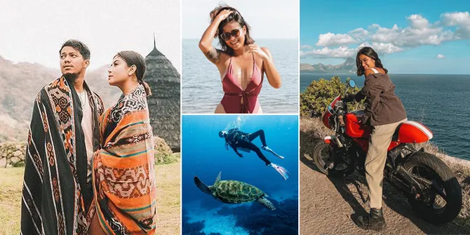 10 Foto Liburan Eksotis Awkarin di Labuan Bajo - NTT, Diving Seru Hingga Pakai Bikini Two Piece