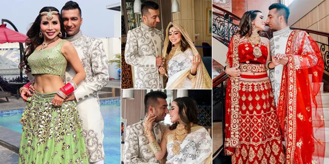 10 Foto Mesra Eva Belisima Mantan Istri Kiwil di Pemotretan Prewed, Tampil Cantik dengan Kain Sari India