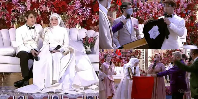 10 Momen Lesti - Rizky Billar Unboxing Kado Dari Groomsman dan Bridesamaid, Dapat Hadiah Kaos Naruto Sampai Uang Recehan