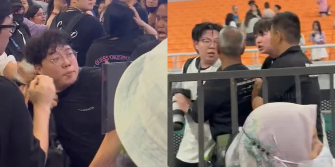 10 Potret Oknum Penjual Foto Idol Bikin Rusuh Golden Disc Awards 2024 Jakarta, Dorong Staf Sampai Jatuh Hingga Acungkan Jari Tengah