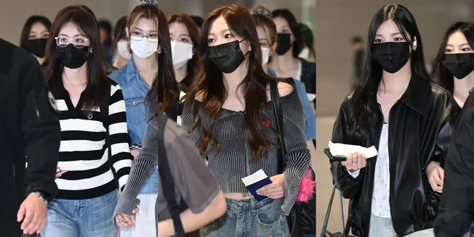 10 Potret Hearts2Hearts Pulang dari Indonesia, Aura Bintang Carmen dan Kawan-kawan Banjiri Bandara Incheon