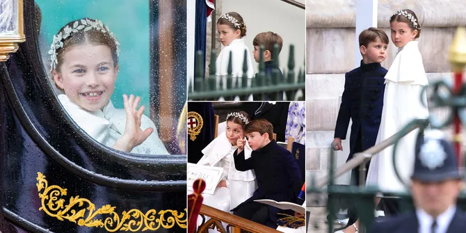 10 Potret Princess Charlotte di Acara Penobatan Raja Charles, Cantik Pakai Jubah Putih Sambil Momong Louis