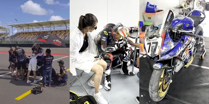 10 Potret Suami Atries Angel Mantan Chef Juna Alami Kecelakaan Saat Balapan di Mandalika, Bersyukur Tetap Selamat Meski Motor Rusak Berat