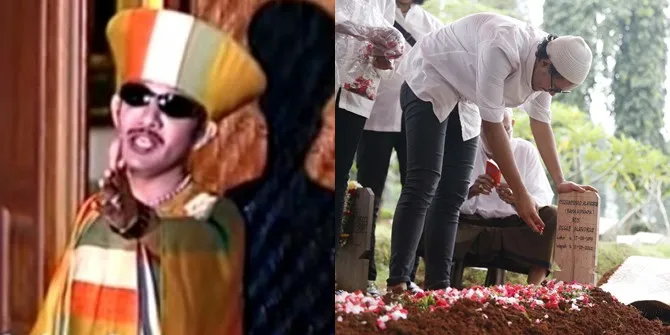 10 Potret Suasana Haru Pemakaman Rama Aiphama, Sang Anak Menangis dan Berdoa di Depan Makam