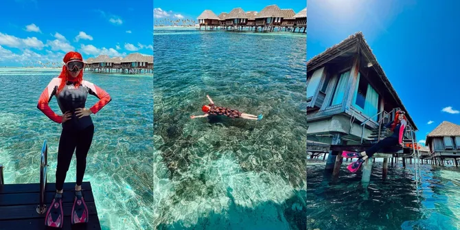 10 Potret Tasya Farasya Liburan ke Maldives, Banjir Pujian Karena Tak Umbar Keseksian Saat Berenang - Malah Cosplay Tinja Mengambang di Laut