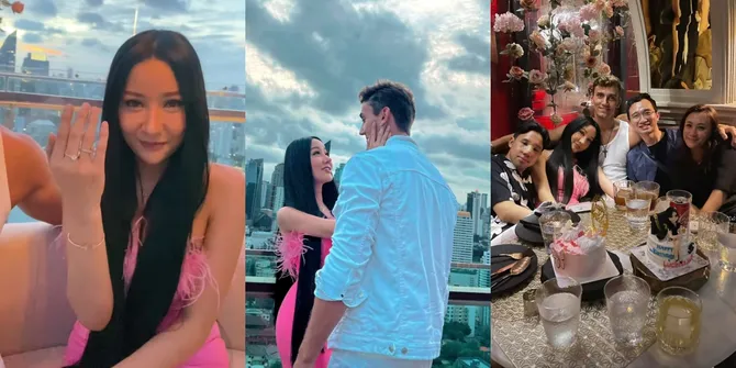 10 Potret Ulang tahun Lucinta Luna ke-34, Sempat Menangis Sambil Tiup Lilin - Pamer Ciuman Mesra dan Dapat Cincin dari Pacar Bule Baru