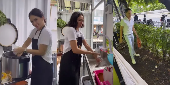 10 Potret Ussy Sulistiawaty Buka Resto Baru, Owner Ikut Sajikan Makanan Hingga Cuci Piring - Andhika Pratama Jadi 'Tukang Sampah' Dadakan