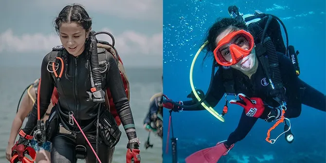 11 Potret Kirana Larasati Diving di Laut Indonesia, Menyelam Bareng Hiu Paus - Temukan Bunga Karang Raksasa
