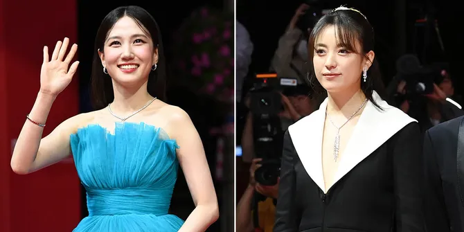 12 Foto Artis Korea di Red Carpet Busan International Film Festival 2023, Han Hyo Joo - Park Eun Bin Cantik Sempurna