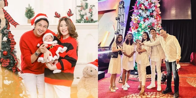 6 Foto Family Portrait Felicya Angelista dan Caesar Hito Edisi Natal 2021, Baby Bible Jadi Sorotan - Tampak Lucu Kenakan Gaun Ala Santa Claus