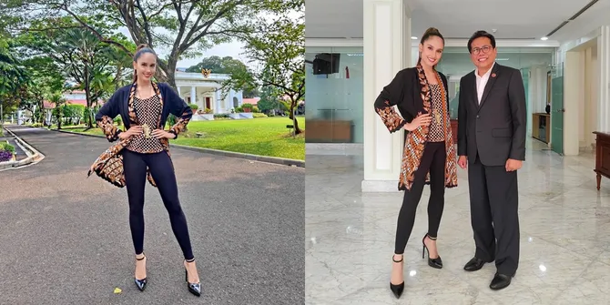 6 Potret Cantik Cinta Laura Pakai Batik di Istana Negara, Bertemu Juru Bicara Presiden - Netizen Doakan Jadi Menteri