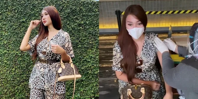 6 Potret Lucinta Luna Suntik Vaksin Covid-19, Ekspresi Bengong dan Piyamanya Jadi Sorotan - Netizen Heboh Pertanyakan Kehamilannya