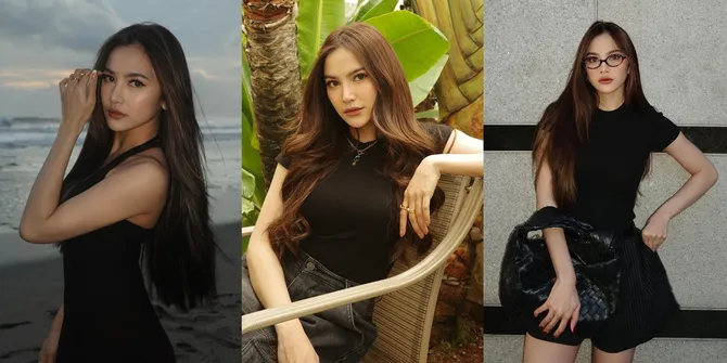 7 Gaya Mahalini Hobi Pakai Outfit Serba Hitam, Ibu Satu Anak Modelannya Cantik Banget