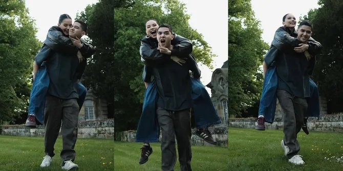 7 Potret Al Ghazali Gendong Alyssa Daguise dengan Wajah Bahagia, Terciduk Foto Prewed di Paris