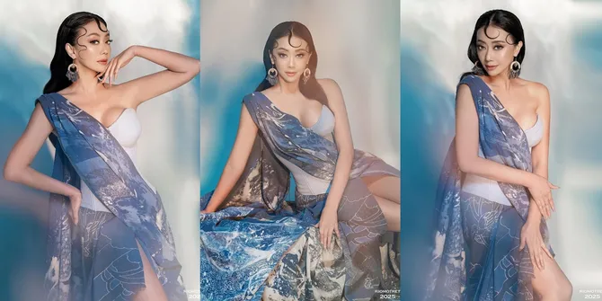 7 Potret Cantik Asri Welas Jadi Dewi Air Setelah Oplas, Makin Memesona Kenakan Kain Daur Ulang