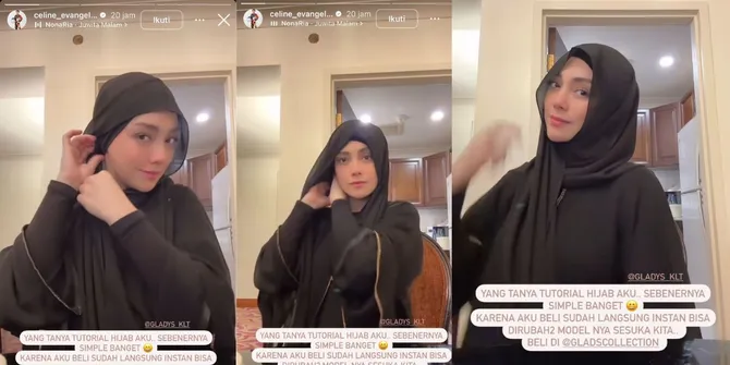 7 Potret Celine Evangelista Bagikan Tutorial Pakai Hijab yang Simple