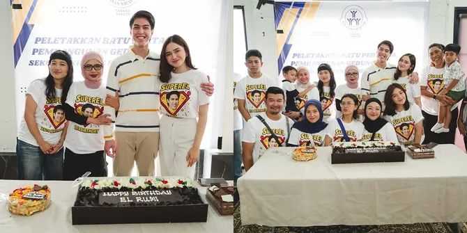 7 Potret El Rumi Rayakan Ulang Tahun Bareng Anak Yayasan, Syifa Hadju Setia Menemani