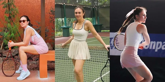 7 Potret Gaya Sporty Wulan Guritno saat Main Tenis, Cantik dan Pesonanya Bikin Salfok