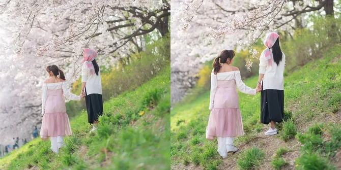 7 Potret Gisella Anastasia dan Sang Ibu di Bawah Pohon Sakura, Ucap Ulang Tahun & Beri Doa Terbaik
