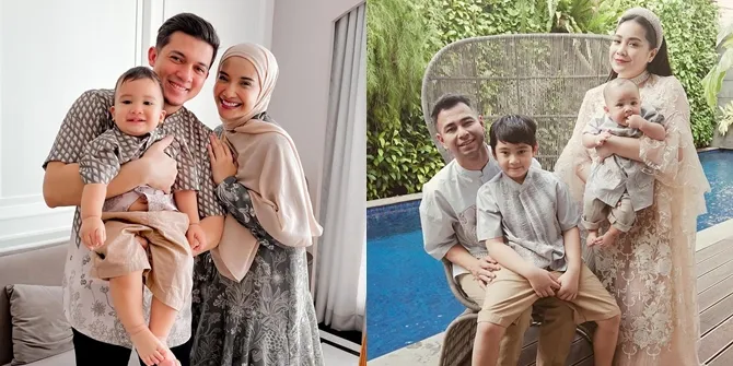 7 Potret Keluarga Selebriti Rayakan Momen Lebaran, Tampil Manis dan Kompak Pakai Busana Matching!
