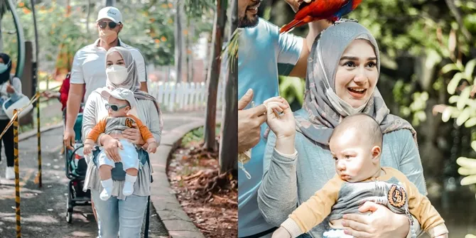 7 Potret Keseruan Irish Bella dan Ammar Zoni di Kebun Binatang, Si Kecil Air Kece Pakai Kacamata Hitam - Kenalan Sama Burung